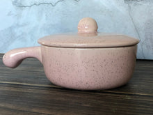 Load image into Gallery viewer, Individual Size Pink Speckled Stoneware Covered Soup Bowl Casserole Dish With Lid