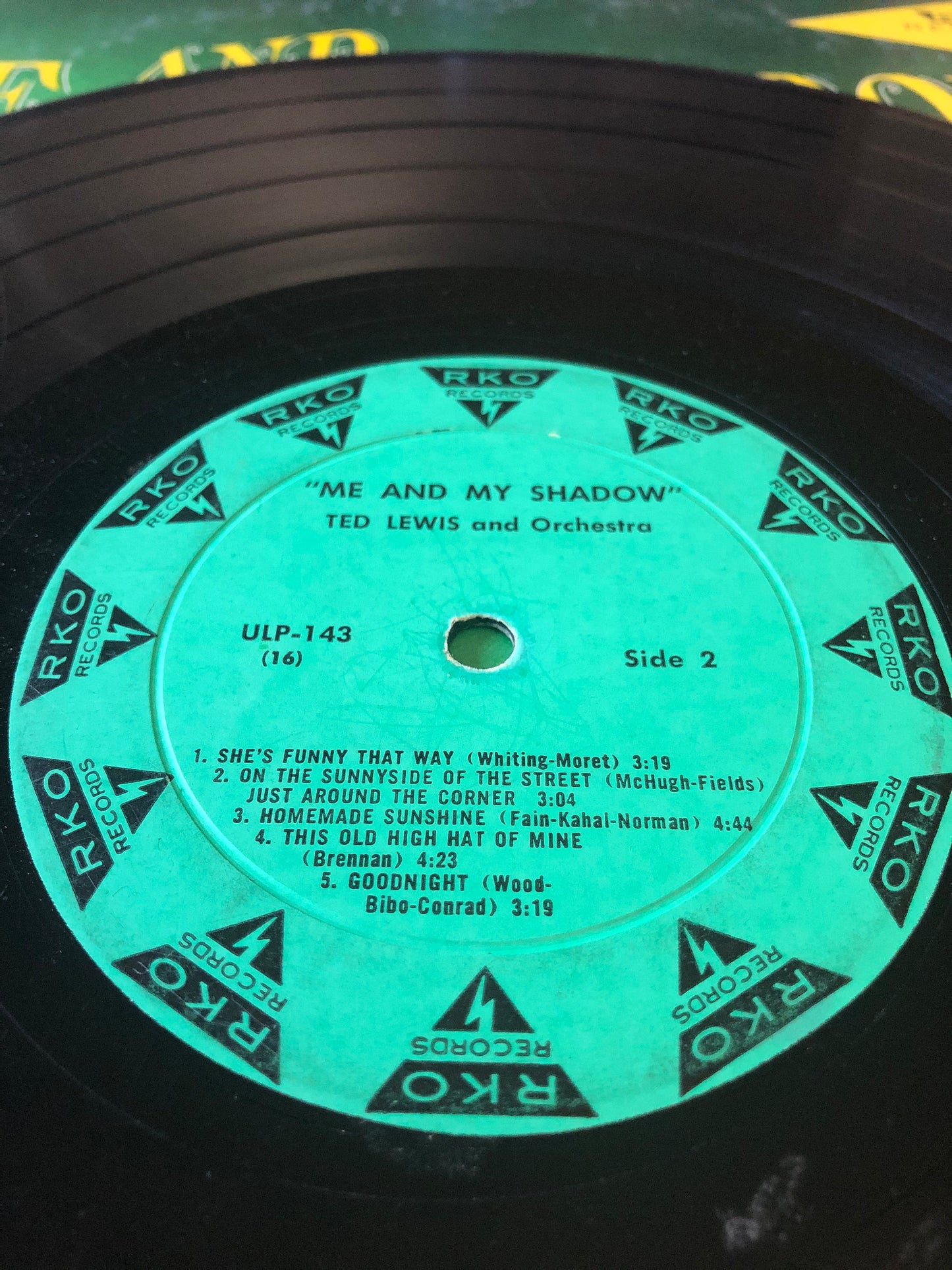 Vintage RKO Records Ted Lewis Me And My Shadow ULP-143 LP Vinyl Mono Album