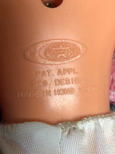 Load image into Gallery viewer, Vintage Playmates Precious Playmates Poseable Jointed Doll in Levi Dress and Pink Shirt, Vintage Collectible Playmates Doll #6123