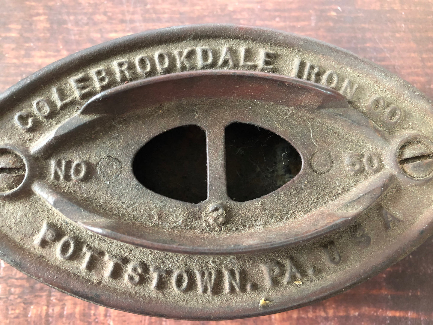 1900s Antique Sad Iron, Colebrookdale Iron Co Flat Iron, Antique Smoothing Iron