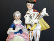 Load image into Gallery viewer, Vintage Occupied Japan Colonial Couple Playing Music Figurine, Porcelain Colonial Couple