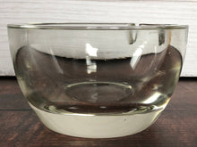 Load image into Gallery viewer, Mid Century Heavy Round Smooth Thick Cut Glass 2.5" Tall Ashtray, Mad Men Round Ashtray, Cigar Tray, Cigarette Tray