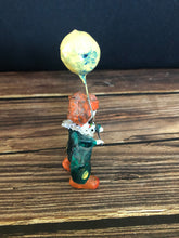 Load image into Gallery viewer, Vintage Miniature Paper Mache Mexican Folk Art Clown Figurine Holding Balloon