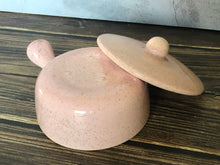 Load image into Gallery viewer, Individual Size Pink Speckled Stoneware Covered Soup Bowl Casserole Dish With Lid