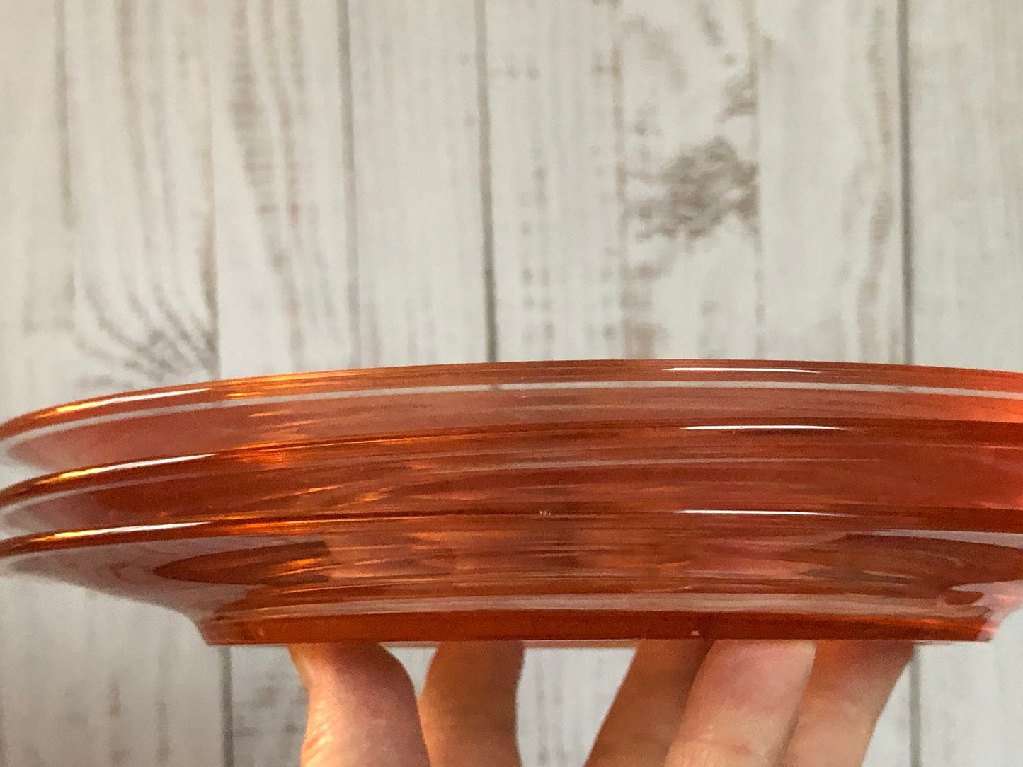 Blush Pink Vintage Depression Glass Salad or Dessert Plates, Pink Glass Luncheon Plates, Three Pink Glass Plates (sold separate)