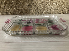 Load image into Gallery viewer, Vintage Indiana Glass 5 Part Relish Tray, Plateau A Hors D'Deuvre Rainbow Mist Serving Tray, Pink Green Yellow Purple Serving Tray