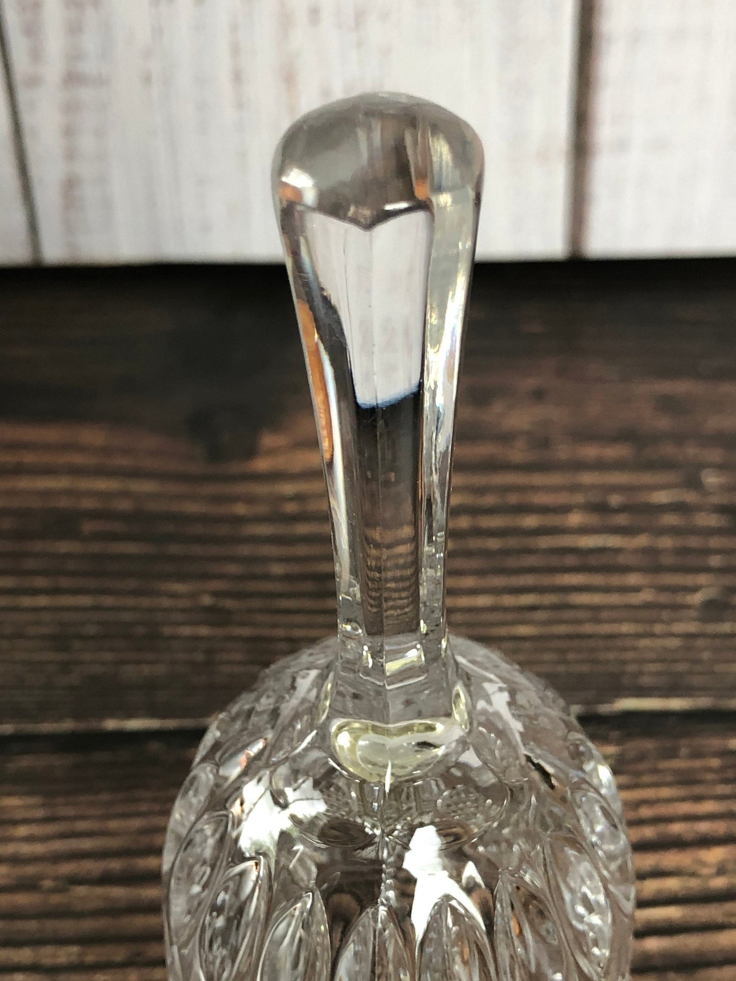Crystal Cut Leaded Glass Bell, Crystal Dinner Bell, Clear Crystal Glass Bell