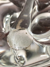 Load image into Gallery viewer, Mid Century Modern Thick Hand Blown Three 3 Chamber Crystal Clear Glass Dish from Action International, MCM Heavy Glass Dish