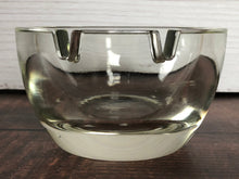 Load image into Gallery viewer, Mid Century Heavy Round Smooth Thick Cut Glass 2.5" Tall Ashtray, Mad Men Round Ashtray, Cigar Tray, Cigarette Tray