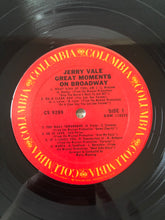 Load image into Gallery viewer, 1960s Columbia Jerry Vale Greatest Moments on Broadway CS 9289 LP Record Album Vinyl