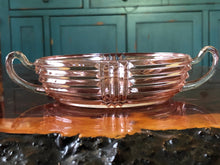 Load image into Gallery viewer, Anchor Hocking Manhattan Pink Glass Ribbed Nappy Dish, Art Deco Pink Glass Dish, Pink Candy or Nut Dish