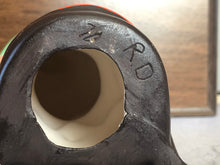 Load image into Gallery viewer, 70s Ceramic Hand Painted and Signed Shelf Sitter Pixie Elf, Garden Art Pixie Elf