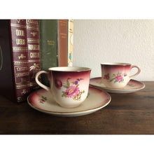 Load image into Gallery viewer, Vintage Germany Norway Teacup and Saucer Floral Rose Pattern with Gold Trim