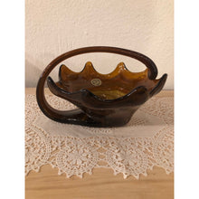 Load image into Gallery viewer, Sooner Glass Basket with Glass Handle Brown Swirl