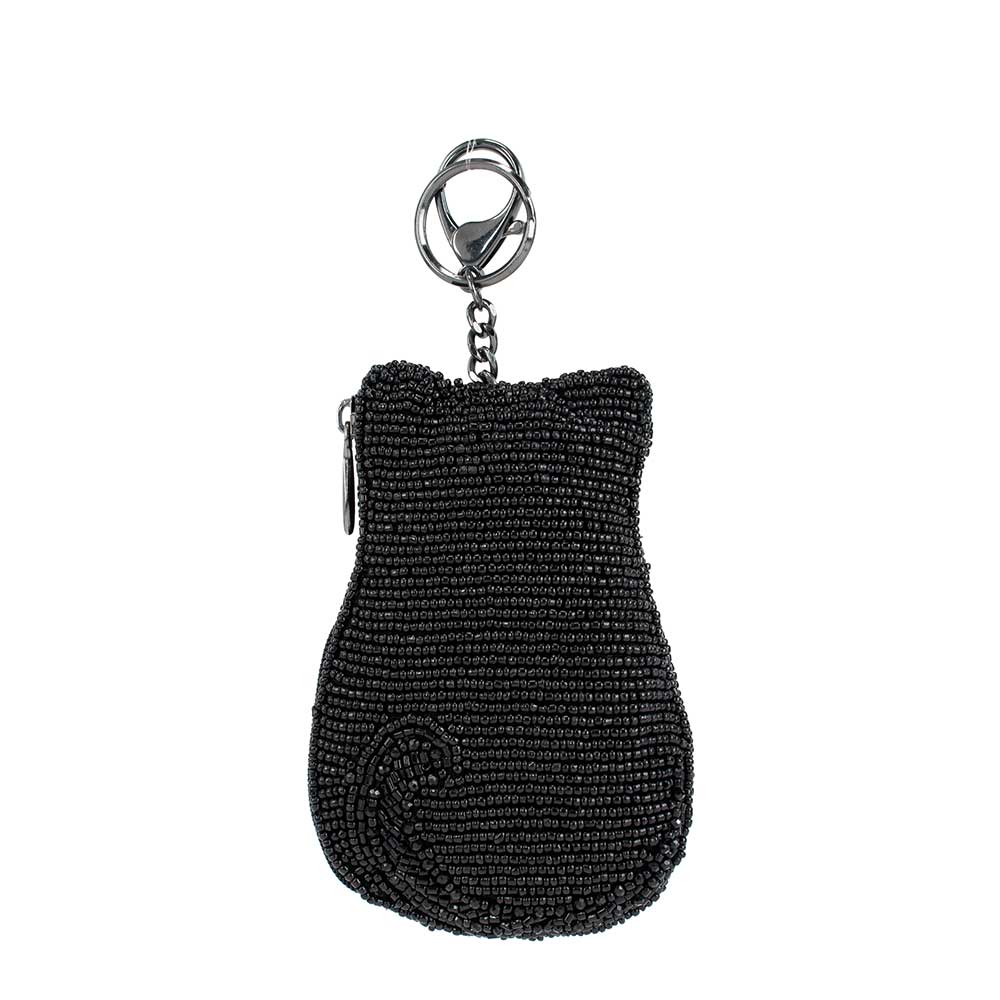 Mary Frances Accessories - Pounce Beaded Cat Coin Purse Key Fob