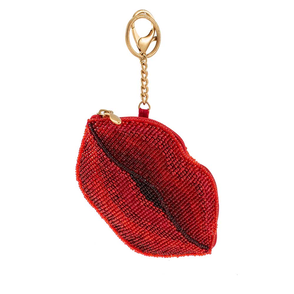 Mary Frances Accessories - XOXO Beaded Lips Coin Purse/Key Fob