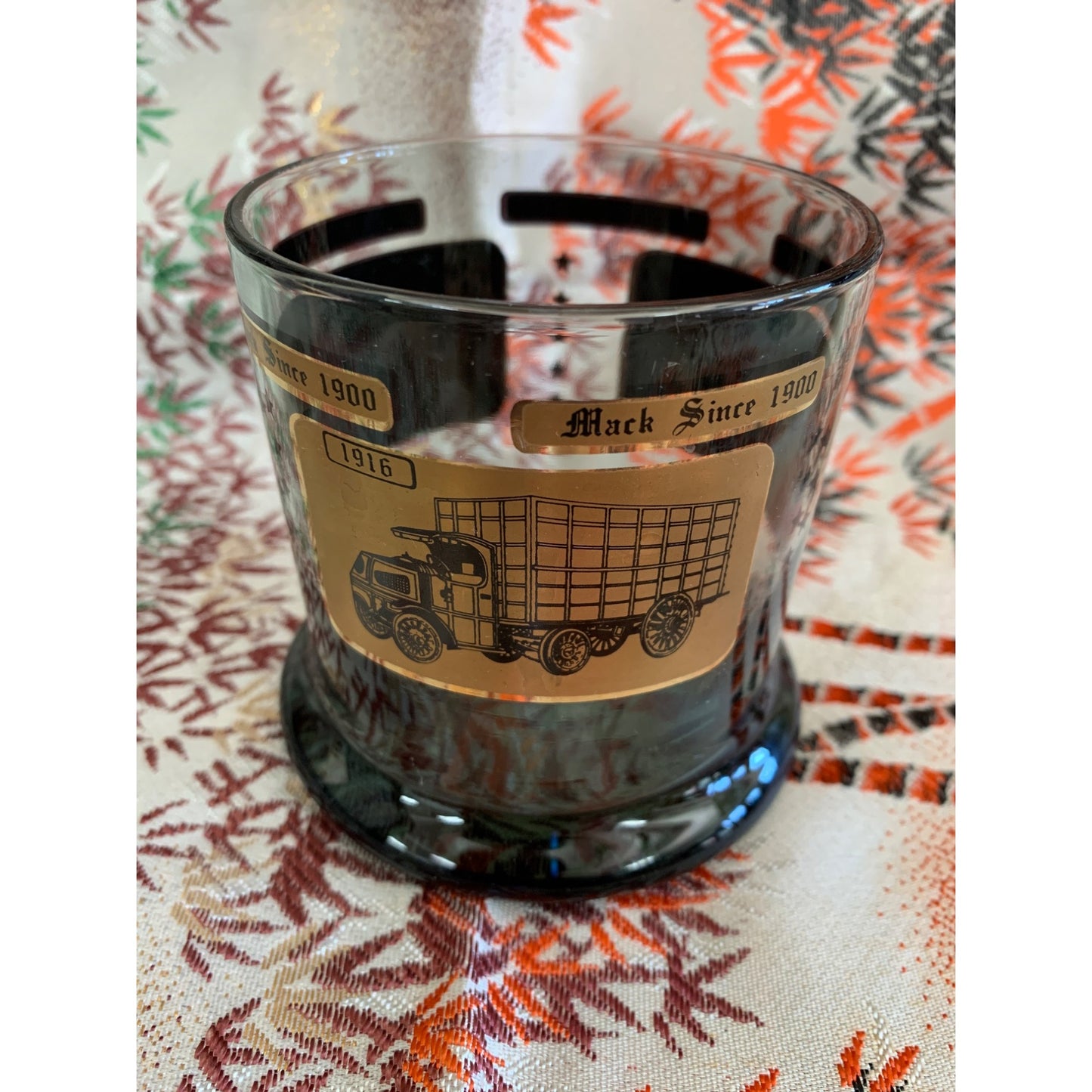 Mack Truck Whiskey Tumblers Wide Bottom Smoked Glass set of 6