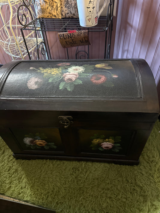 Painted wooden trunk