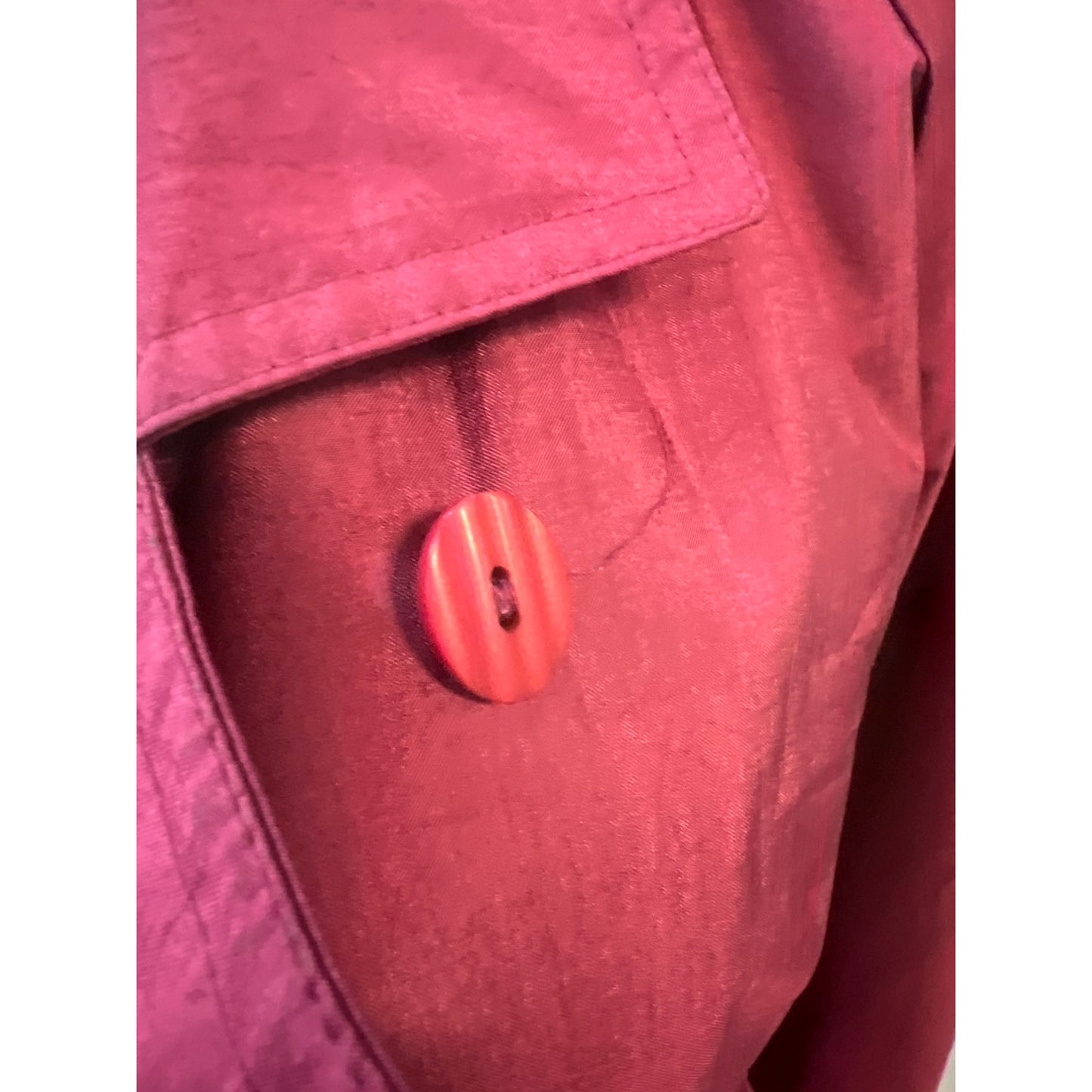Vintage London Towne Pink Lavender Light Double Breasted Trench Style Rain Coat