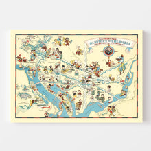 Load image into Gallery viewer, Vintage Map of Washington DC 1935
