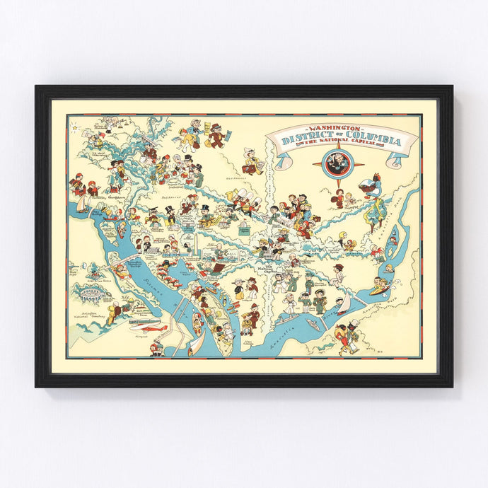 Vintage Map of Washington DC 1935