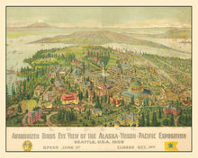 Load image into Gallery viewer, Vintage Map of Seattle, Washington 1909
