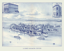 Load image into Gallery viewer, Vintage Map of La Conner, Washington 1889
