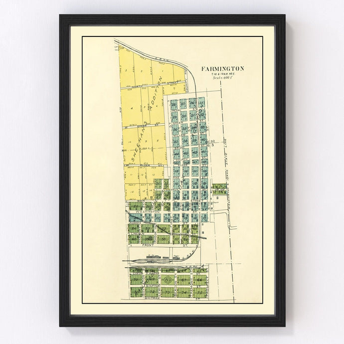 Vintage Map of Farmington, Washington 1910