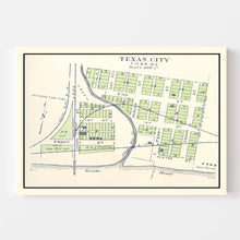 Load image into Gallery viewer, Vintage Map of Texas City, Washington 1910
