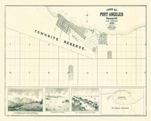 Load image into Gallery viewer, Vintage Map of Port Angeles, Washington 1890
