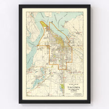 Load image into Gallery viewer, Vintage Map of Tacoma, Washington 1923
