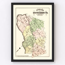 Load image into Gallery viewer, Vintage Map of Montgomery County, Washington DC 1879
