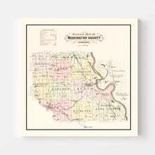 Load image into Gallery viewer, Vintage Map of Washington County, Nebraska 1908
