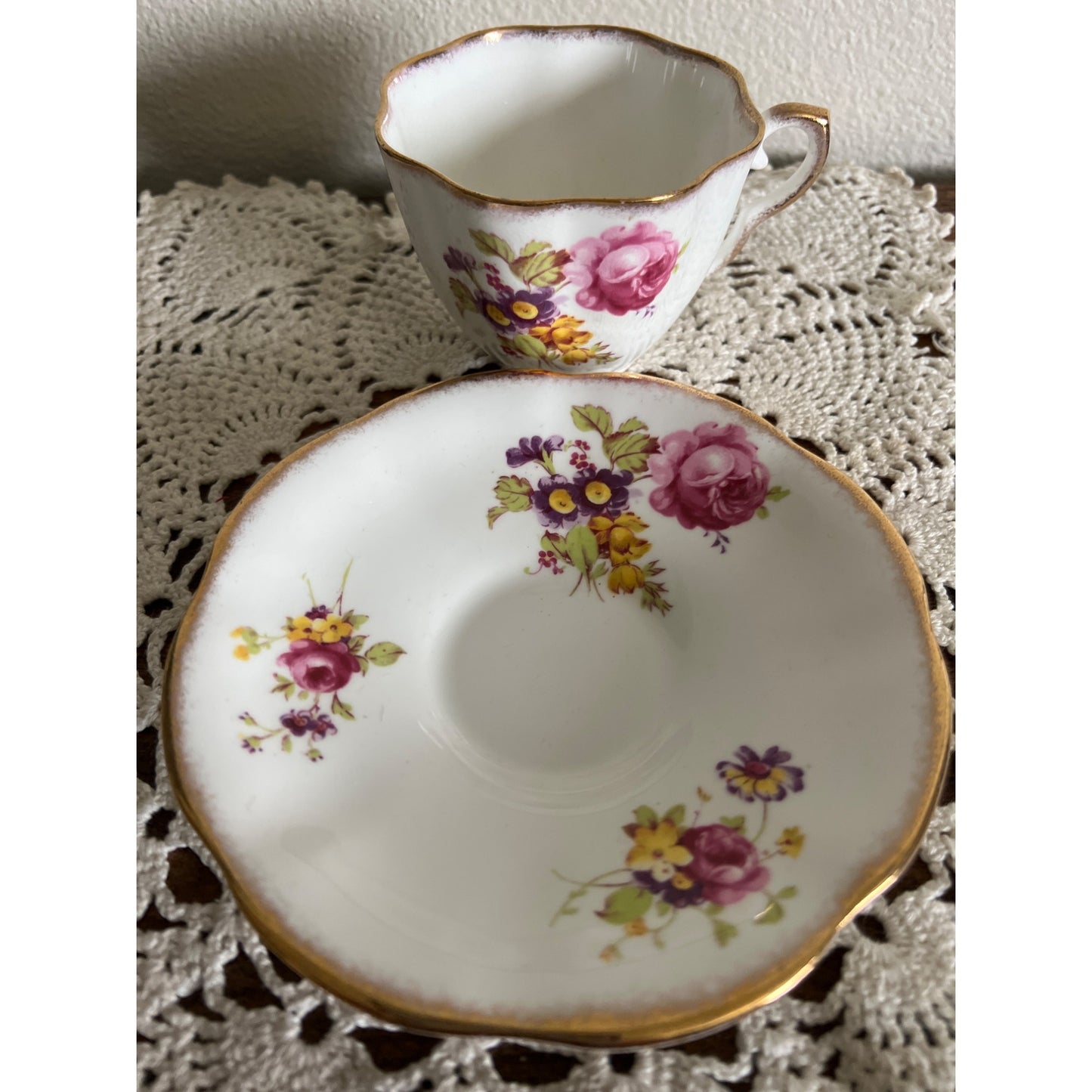 Taylor I Kent Bone China Teacup & Saucer Made in England #7199