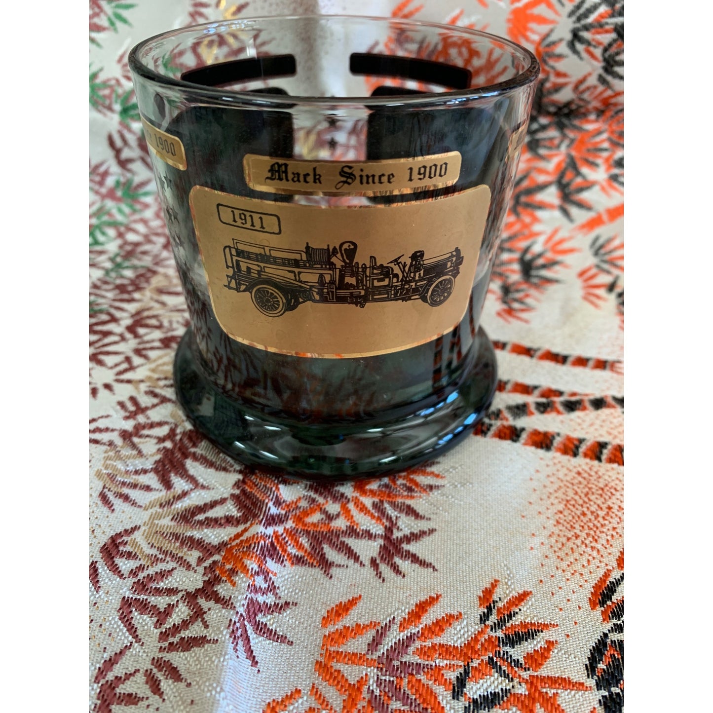 Mack Truck Whiskey Tumblers Wide Bottom Smoked Glass set of 6