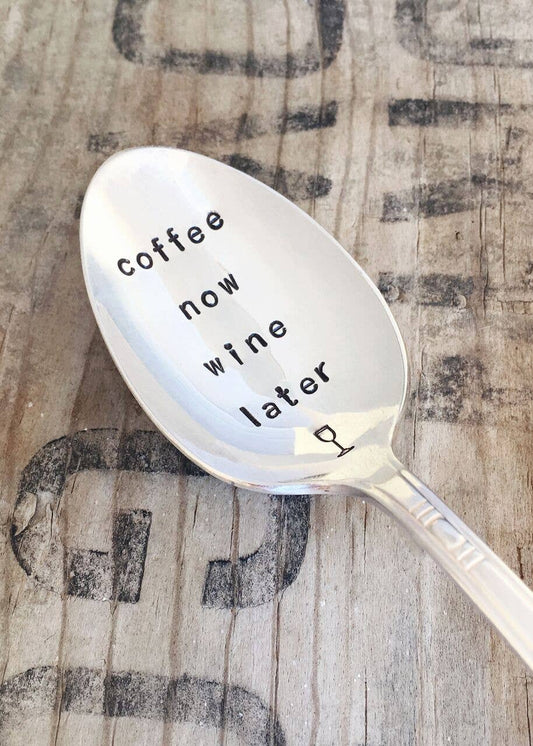 Pumpernickel and Wry - Coffee Now Wine Later Teaspoon