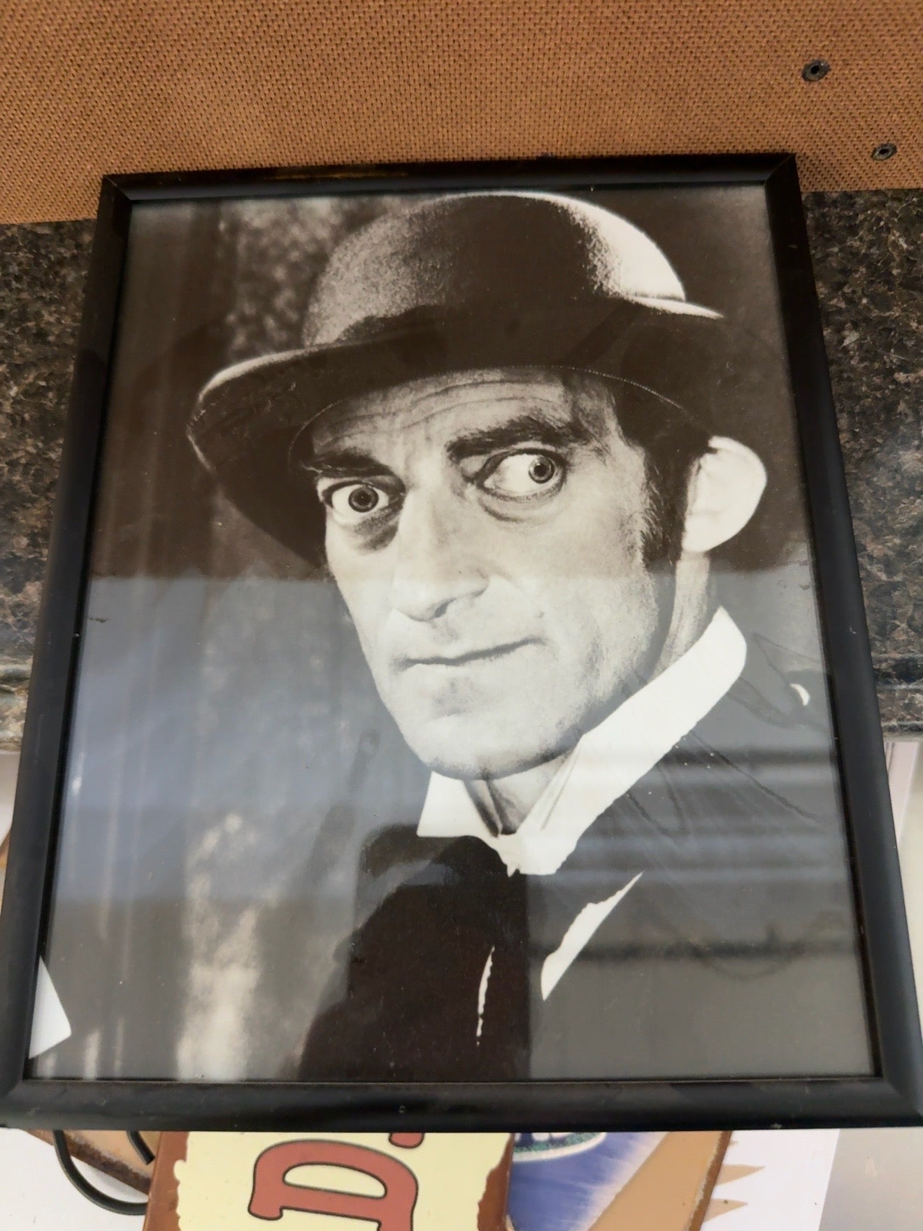 FRAMED MARTY FELDMAN BLACK-AND-WHITE PORTRAIT