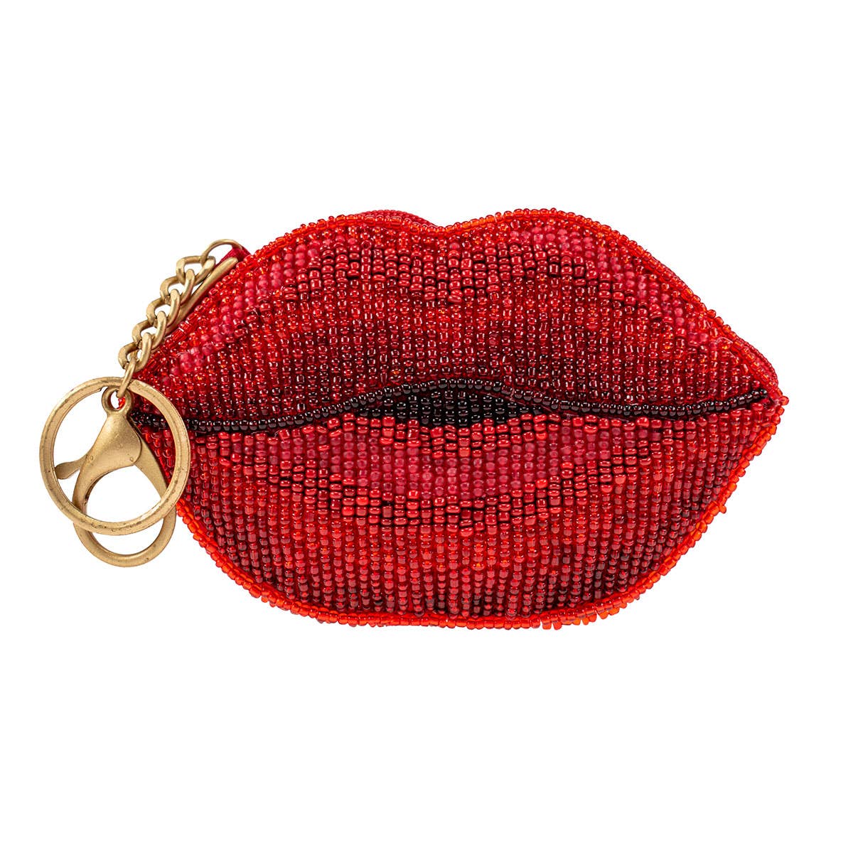 Mary Frances Accessories - XOXO Beaded Lips Coin Purse/Key Fob