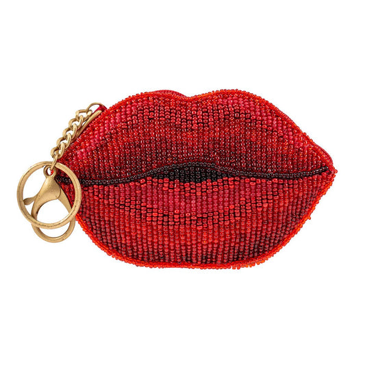 Mary Frances Accessories - XOXO Beaded Lips Coin Purse/Key Fob