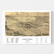 Load image into Gallery viewer, Vintage Map of North Yakima, Washington 1889
