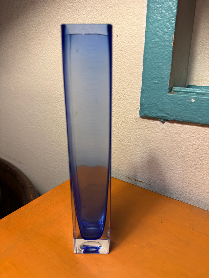 Mid-Century Modern Sommerso Glass Vase Blue