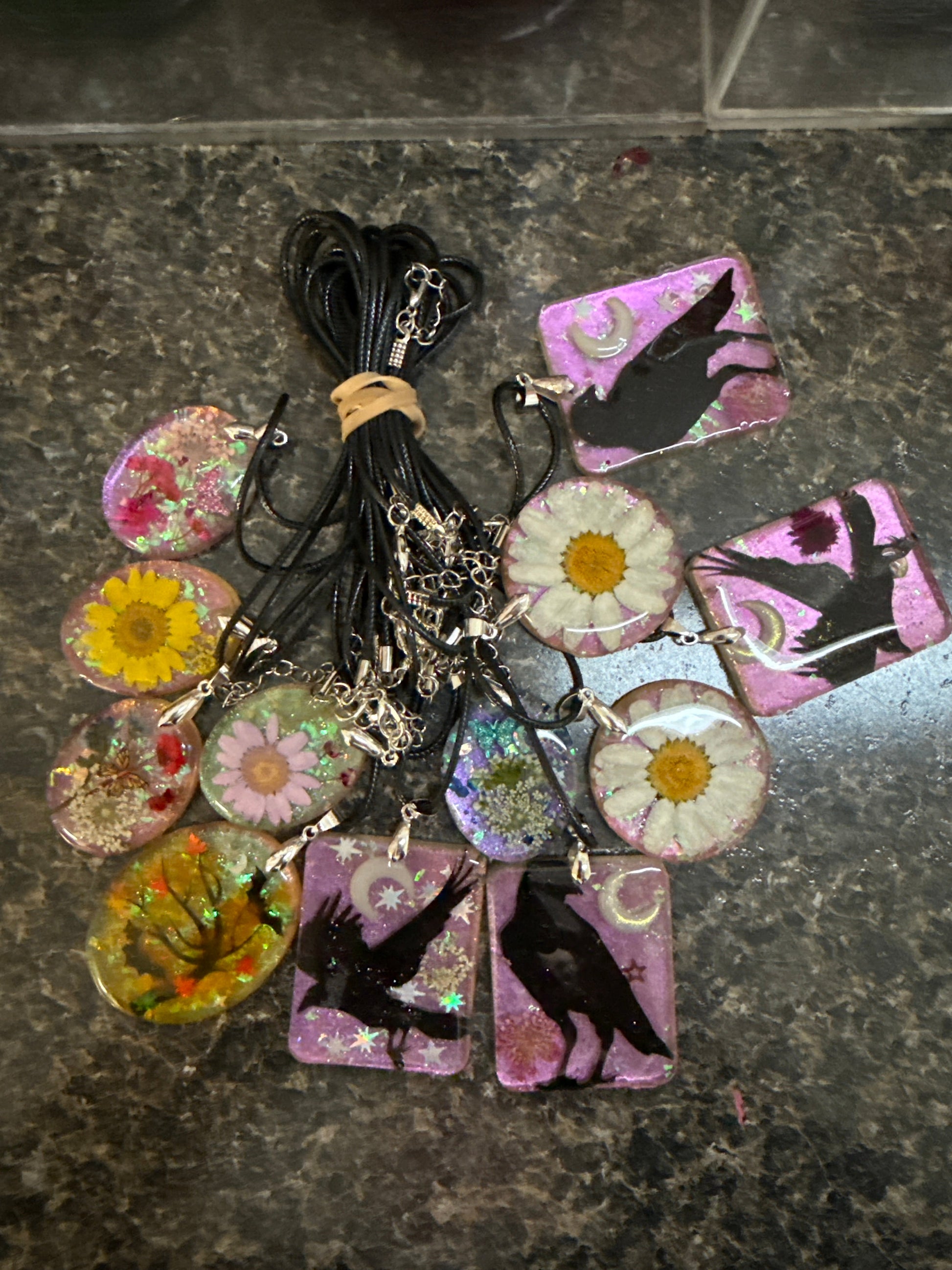 Handmade Resin Art Necklaces