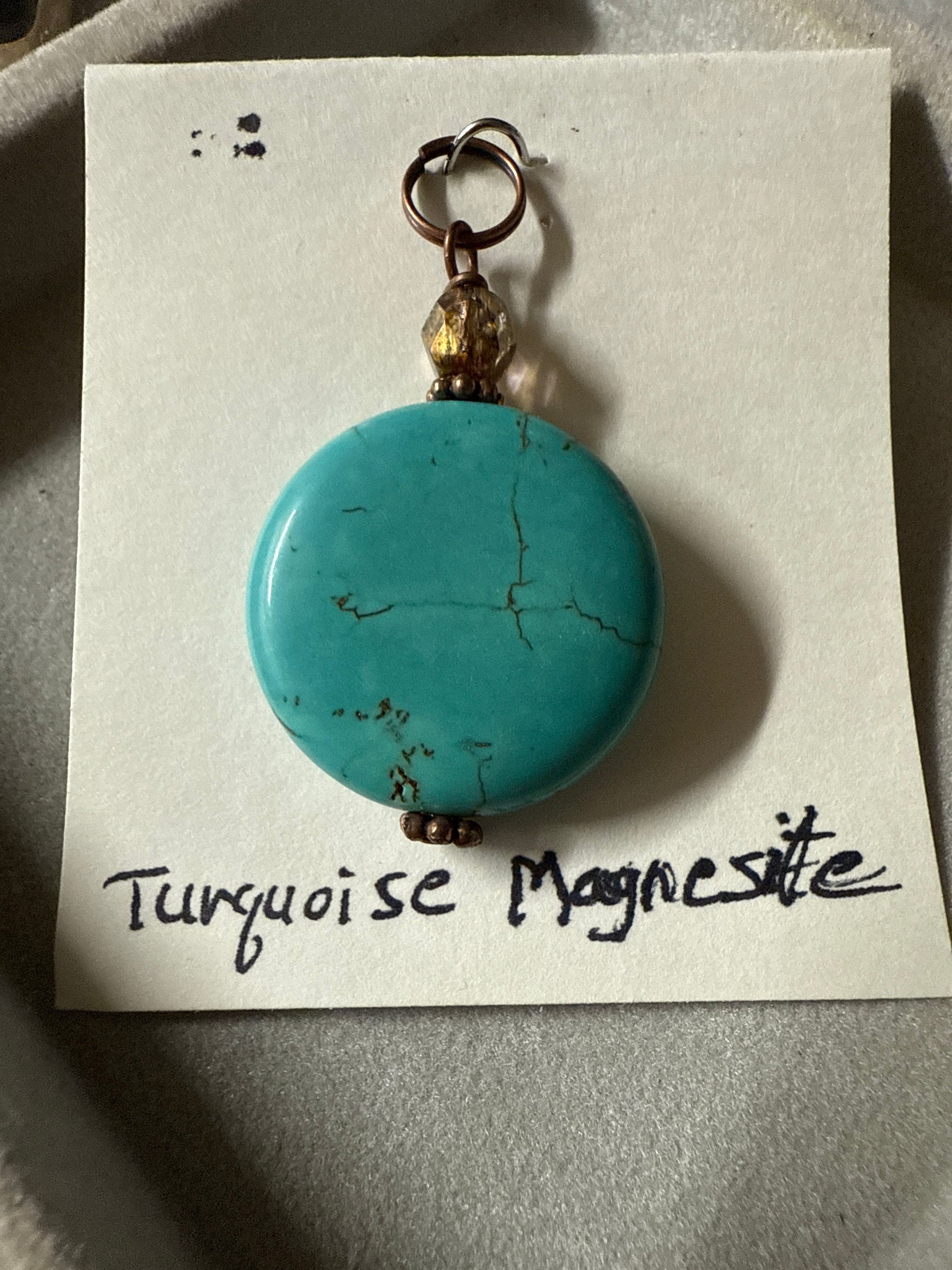 Handmade Luster & Loom Copper, Turquoise Magnesite Pendant