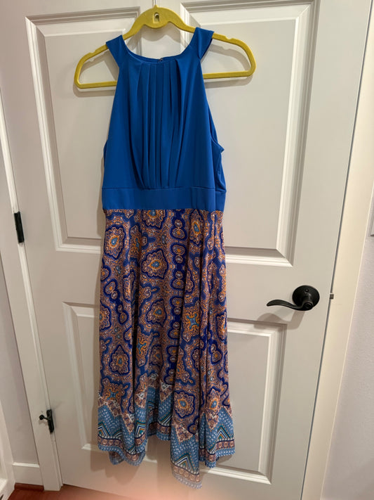S-Sandra Darren Blue Polyester 8 Dress Good