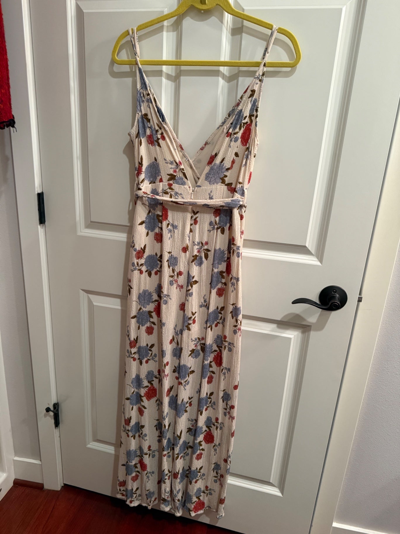 S-American Eagle Beige with multicolor floral print Lightweight cotton S/M Jumpsuit Good