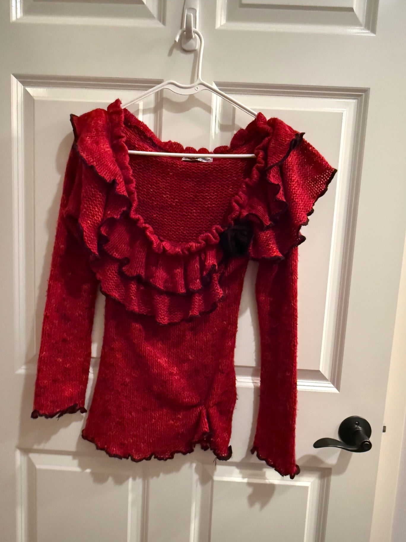 S-Zone Bleue Paris Red Knitted fabric M/L Sweater Acceptable