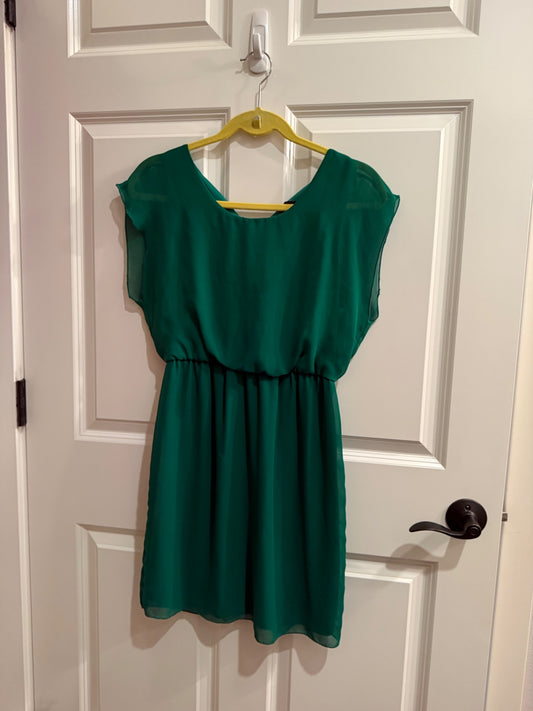 S-Enfocus studio Green Chiffon S/M Dress Very Good