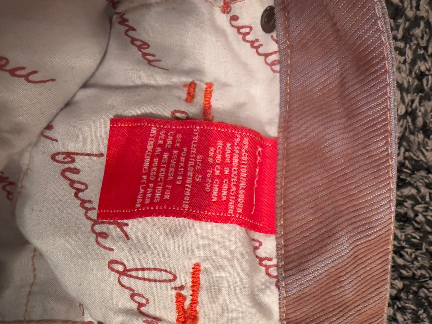 S-Pink Corduroy 5 Skirt Good 