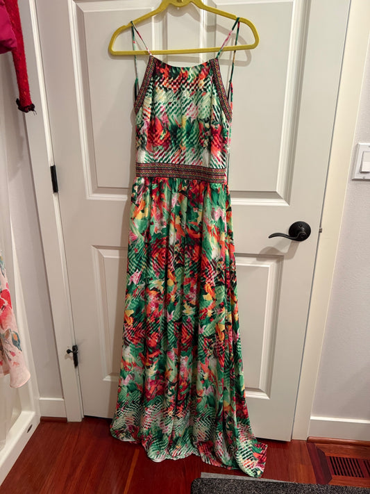 S-Soie Blue Multicolor Fabric Large Dress Good