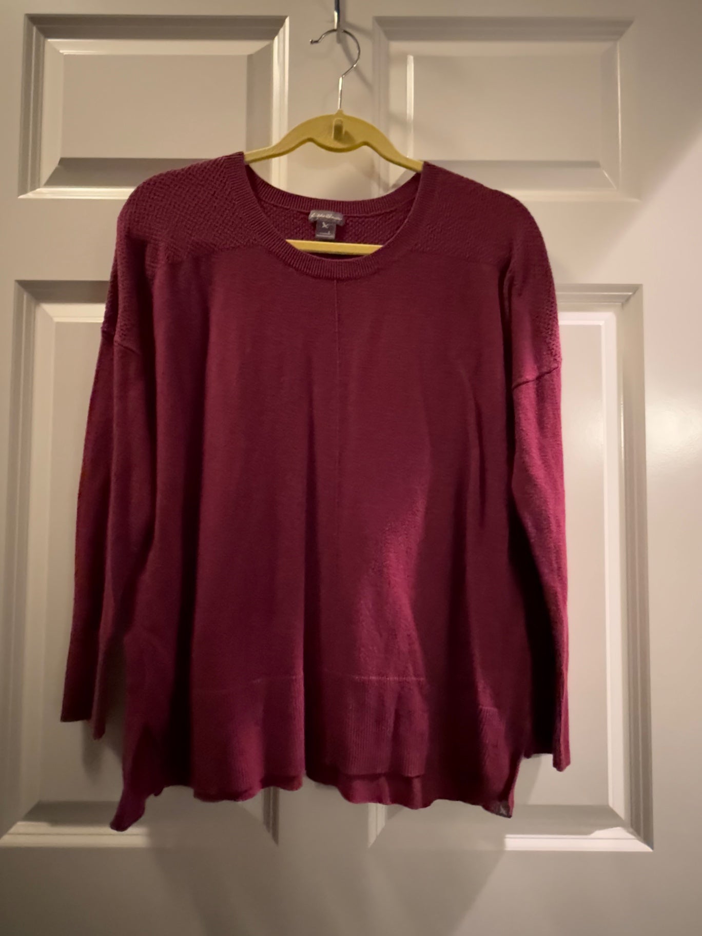 S-Eddie Bauer Maroon Knitted fabric Large Sweater Acceptable